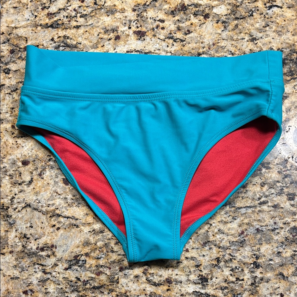 Roxy Turquoise and Coral Bikini Bottom